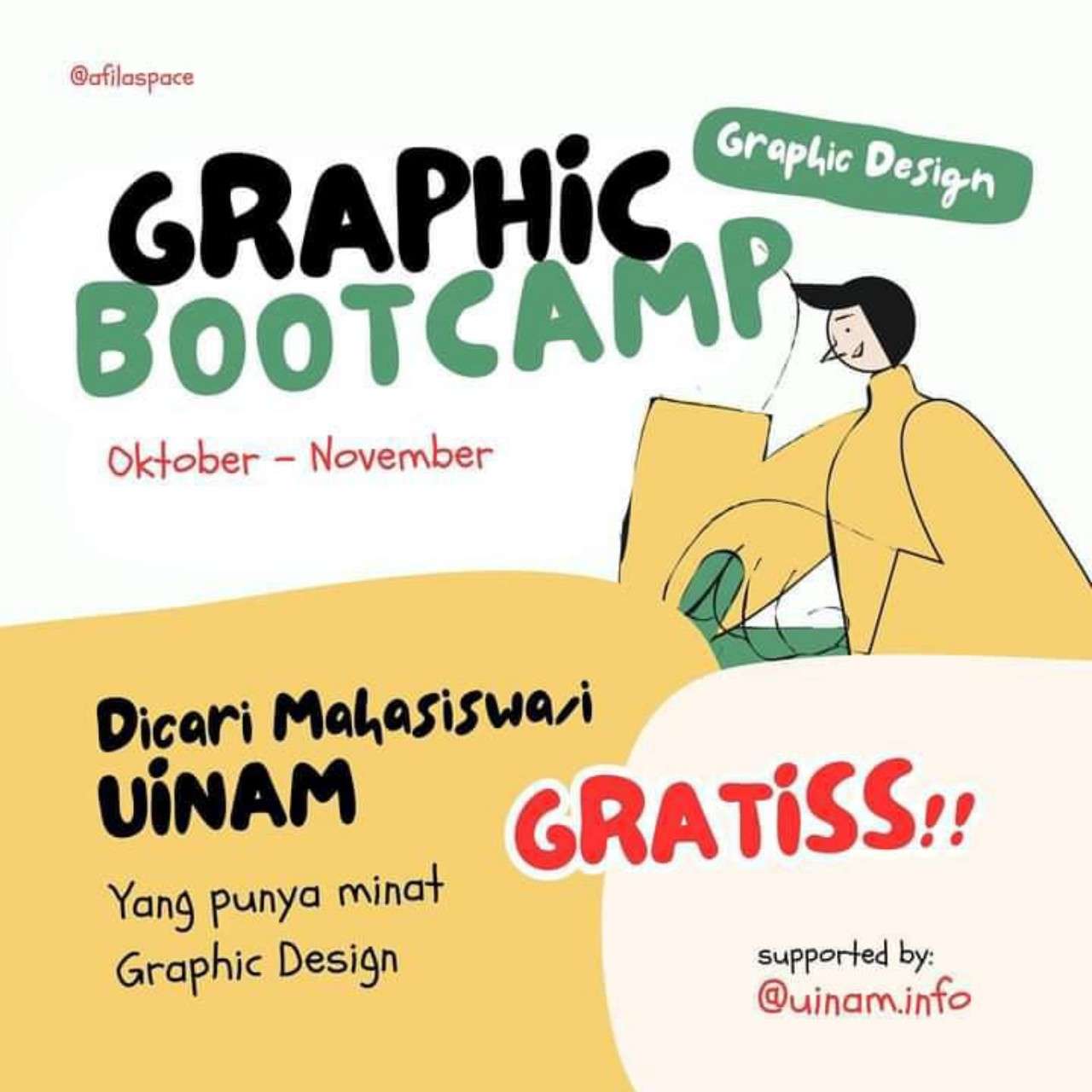 Kolaborasi dengan Afila Space, UINAM Info Gelar Kegiatan Graphic Bootcamp 2023