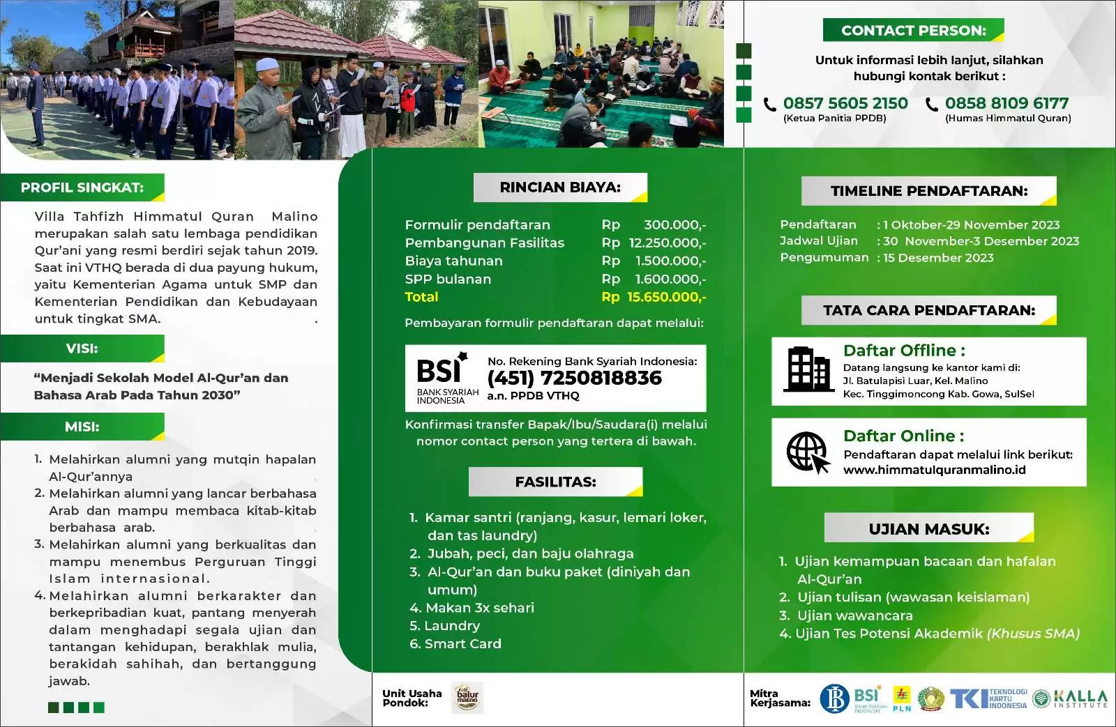 Pondok Pesantren Villa Tahfizh Himmatul Quran Malino Buka PPDB Khusus Putra