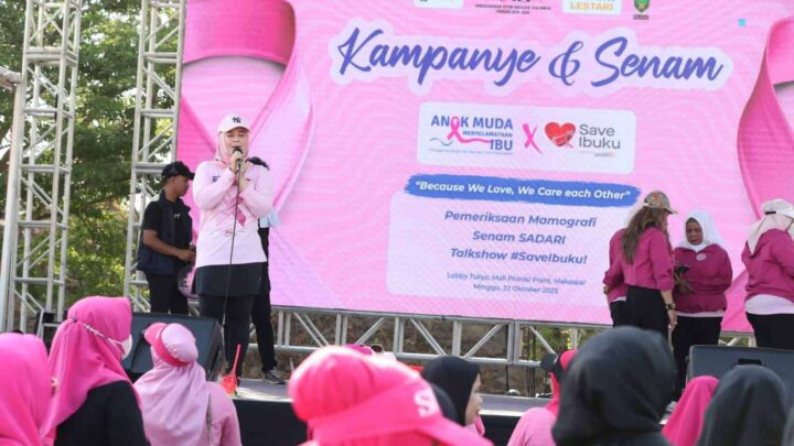Peringati Hari Kanker Sedunia, Fatmawati Rusdi Bersama PIA Senam Massal SADARI fatmawati rusdi