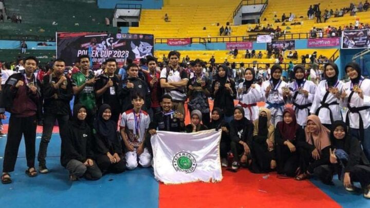 Banjir Pujian, UKM Taekwondo Mahasiswa UINAM Menangkan Banyak Piagam Kejuaraan Nasional Poltek Cup 2023 taekwondo mahasiswa