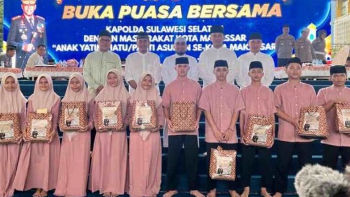Kapolda Sulsel dan Wali Kota Makassar Buka Puasa Bersama Ribuan Anak Yatim kapolda sulsel