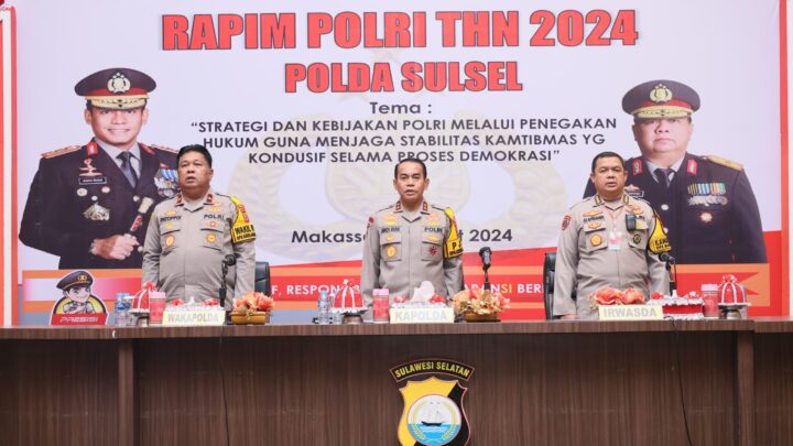 Kapolda Sulsel Irjen Rian Djajadi Pimpin Rapim Polri Tahun 2024 Polda Sulsel kapolda sulsel