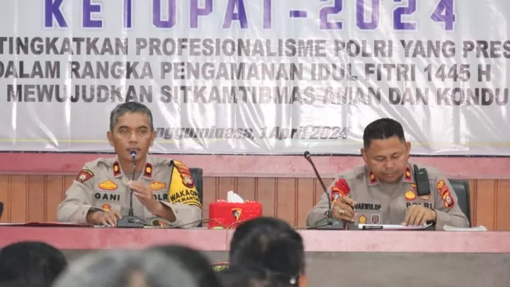 Wakapolres Gowa Pimpin Latihan Pra Operasi Ketupat 2024 Polres Gowa wakapolres gowa