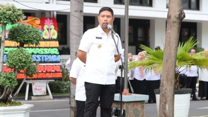 Hari Pertama Bertugas, Pjs Wali Kota Makassar Andi Arwin Azis Pimpin Apel Perdana pjs wali kota makassar