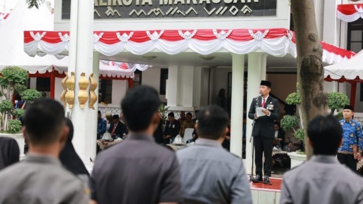 Pjs Wali Kota Makassar Pimpin Upacara Hari Pahlawan, Tekankan Pemimpin sebagai Teladan pjs wali kota makassar