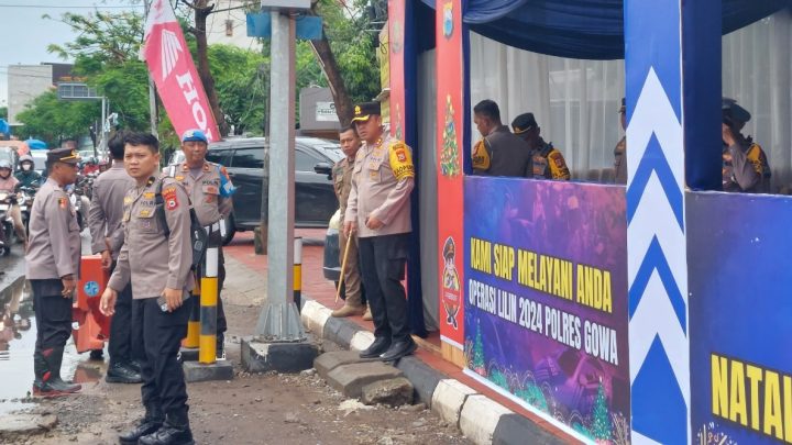 Kapolres Gowa Tinjau Pos Operasi Lilin di Dataran Rendah Bersama PJU kapolres gowa