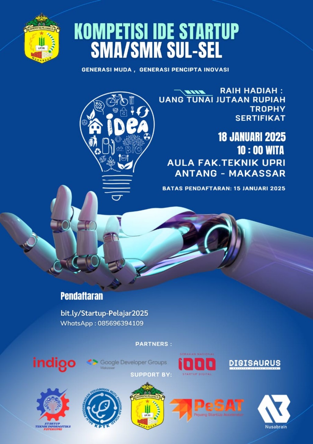 FT UPRI Makassar Bakal Gelar Lomba Start-Up 2025 Tingkat SMA/SMK Se-Sulsel, 18 Januari