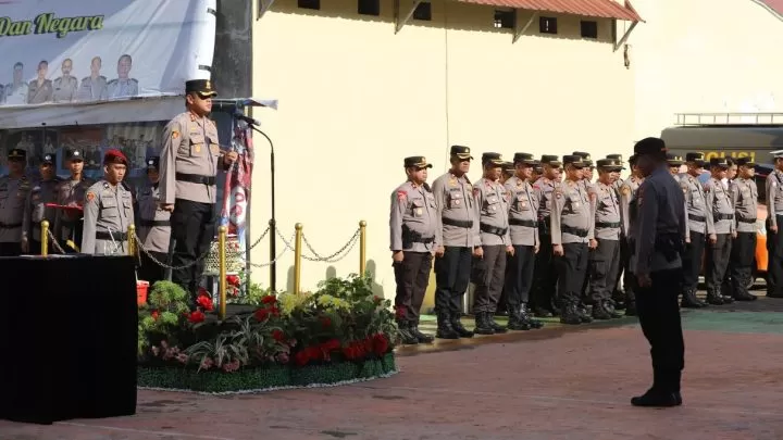 Polres Gowa Gelar Upacara Serah Terima Jabatan Kapolsek Barombong polres gowa